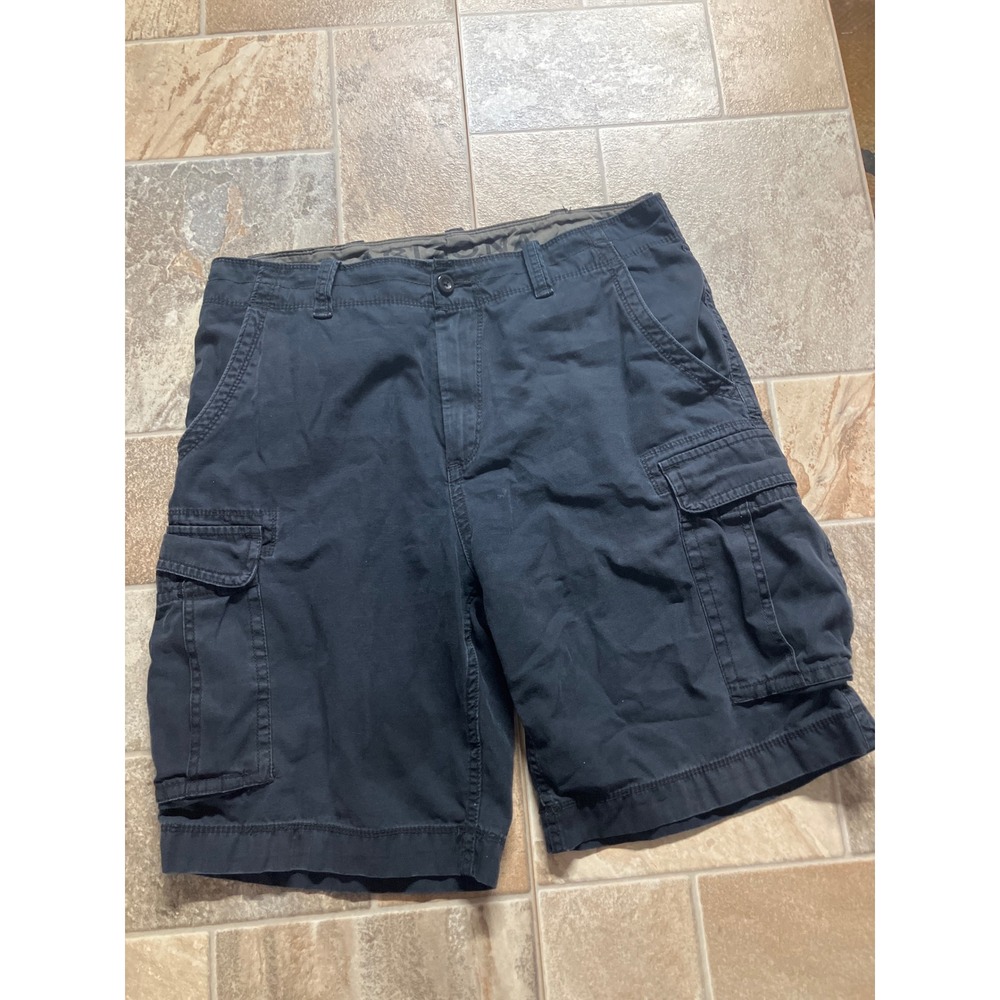 Arizona Jean Company Cargo Shorts Men Size 36 Navy Blue‎ Cotton Utility Pockets